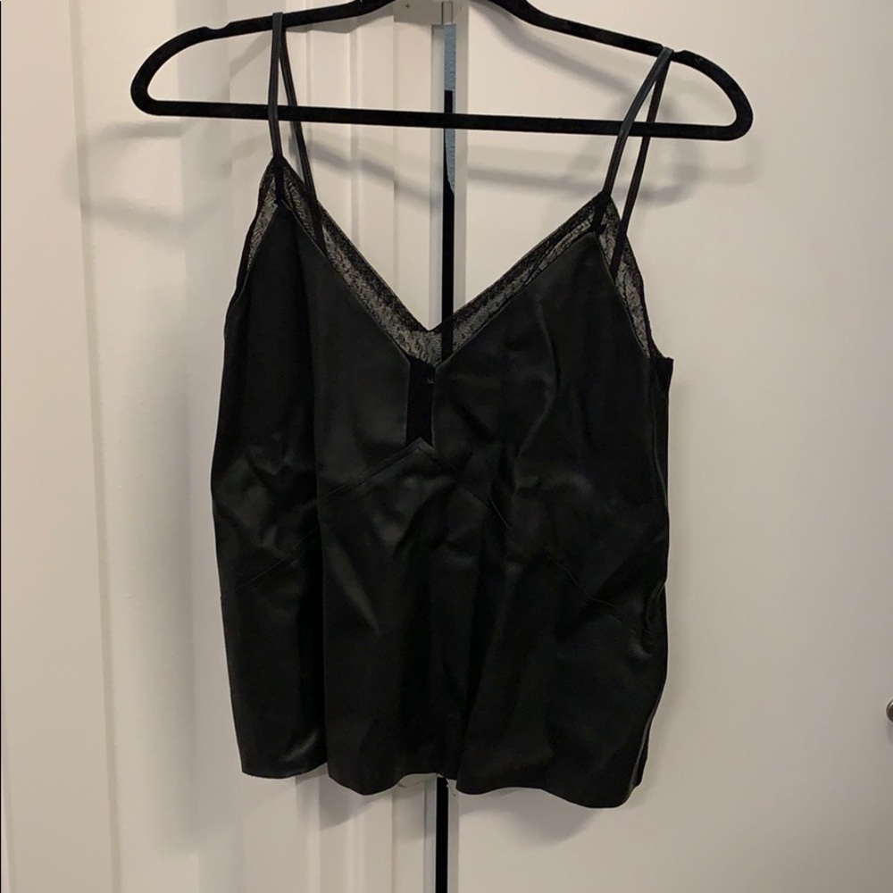 Zara leather and mesh tank